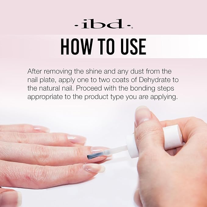 ibd Dehydrate – Nail Dehydrator for Gel & Acrylic Nails, Nail Prep Solution, Long-Lasting Adhesion & Quick-Drying Formula, 0.5 fl oz