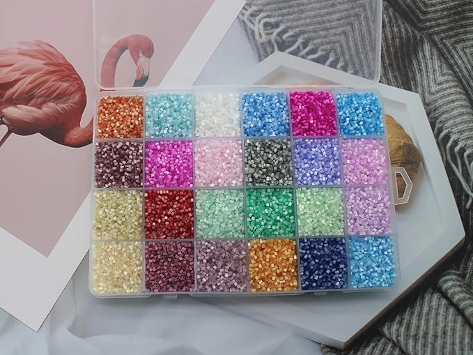 4packs Plastic Organizer Box 24 Grids Clear Storage Container Jewelry Box with Fixed Dividers for Beads Art DIY Crafts Jewelry Fishing Tackles (4pcs 24 Grids Box)