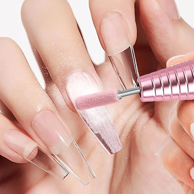 Sanding Bands for Nail Drill with 3.1MM Mandrel Bit Set, 120 Medium Grit Small Nail Files Sanding Band for Acrylic Nails Gel Manicure and Pedicure 50 Pcs, Pink