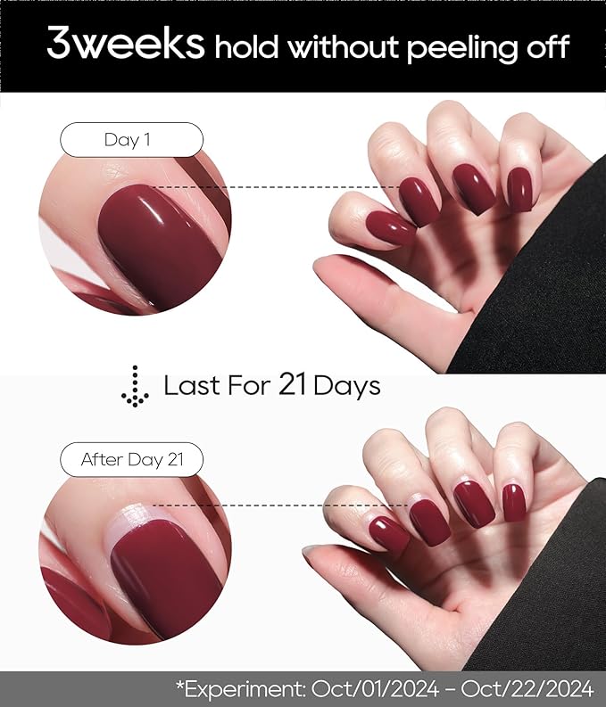 Beaolata Semi Cured Gel Nail Strips - UV Light Gel Nail Stickers - 20 Long Lasting Salon Quality Wraps (Pink Peony Glitter)