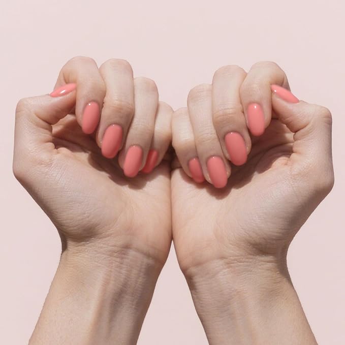 Semi Cured Gel Nail Strips-Salon Quality Semi Gel Press On Nails - School Policy Stickers,Glossy Fake Nails Kit, Easy DIY at Home, Works with Any UV/LED Lamps(Cream Glow)