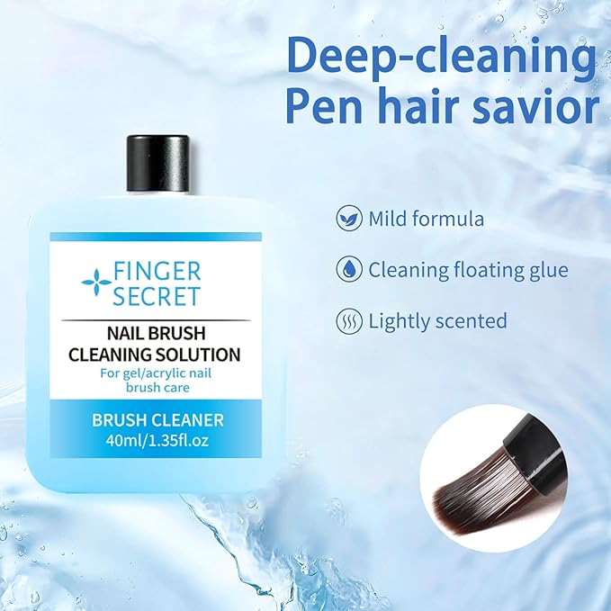 Nail Brush Cleaning Solution - 40ml Nail Art Brush Cleaner for Manicure Products,Nail Brush Cleaning Easily Better Used for Nail Art Design Nail Painting Brush