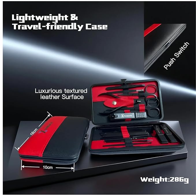 Manicure Set Professional Nail Clipper Kit-18pcs Stainless Steel Manicure&Pedicure Kit,Nail Care Tools Grooming kit with Luxurious Travel Case