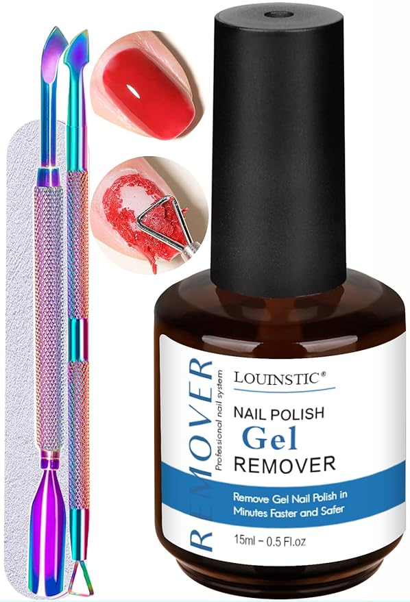 Gel Nail Polish Remover-1PC Professional Gel Remover Kit contains 2 Manicure Tools and 1 Nail File, No Need to Soak or Wrap, Easy & Quick to Remove Nail Polish at Home, Easy to Use