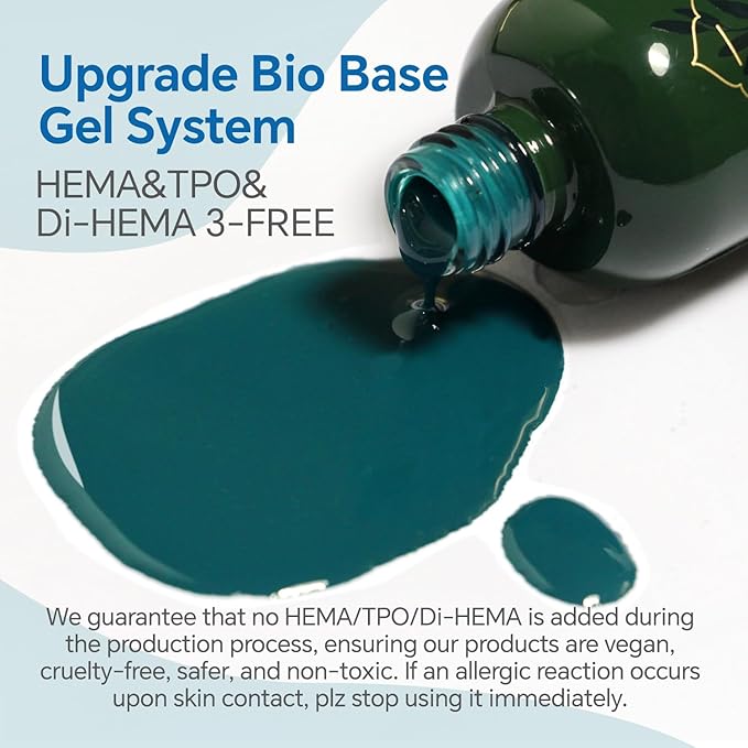 3-Free Gel Nail Polish Set - 6 Pcs 10g Nude Blue Soak Off UV/LED Gel, Long Wearing Without Pungent Odor Nail Gel, Nail Beauty Manicure Kit for Professional, Salon & Home Use, No Hema & TPO & Di-Hema