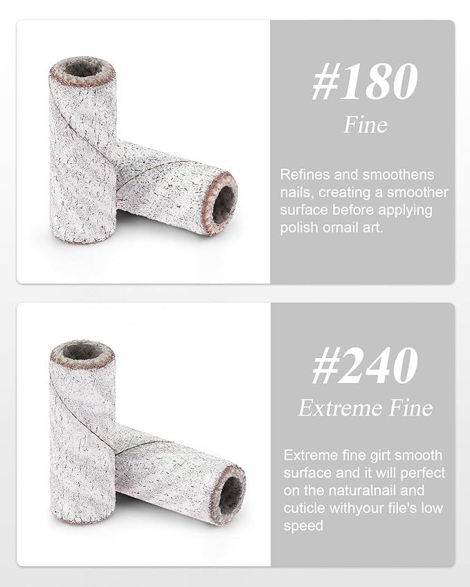 Small Sanding Bands Nail Drill Bits,100 Pcs Sanding Bands for Nail Drill with 3.1mm Mandrel Bit 180 Fine Grit Nail File for Acrylic Nails Gel Removing Shaping Manicures and Pedicure, Zebra