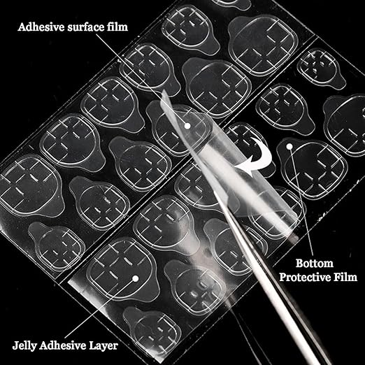 240PCS Nail Sticky Tabs – 10 Sheets Nail Glue Tabs for Press On Nails, 6 Sizes Ultra Thin Waterproof Adhesive Nail Tabs, Double Sided Nail Tape Stickers for Fake Nails