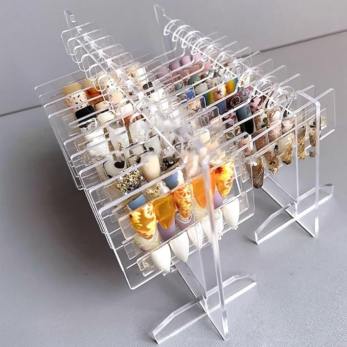 Nail Hanger Stand, Acrylic Nail Art Display Board, Transparent Nail Sample Organizer, Nail Hanger Display Holder with 10pcs Hanger(S)