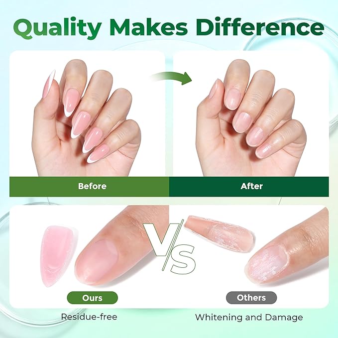 UNA GELLA Nail Glue Remover for Press On, 2Pcs*10ml Fast Removal No Tools Needed Gentle Non-Acetone Formula for Air-Dry Nail Polish Semi Glue Gelly Tabs Nails Tips 0.68fl.oz, Not for U V/LED Gel