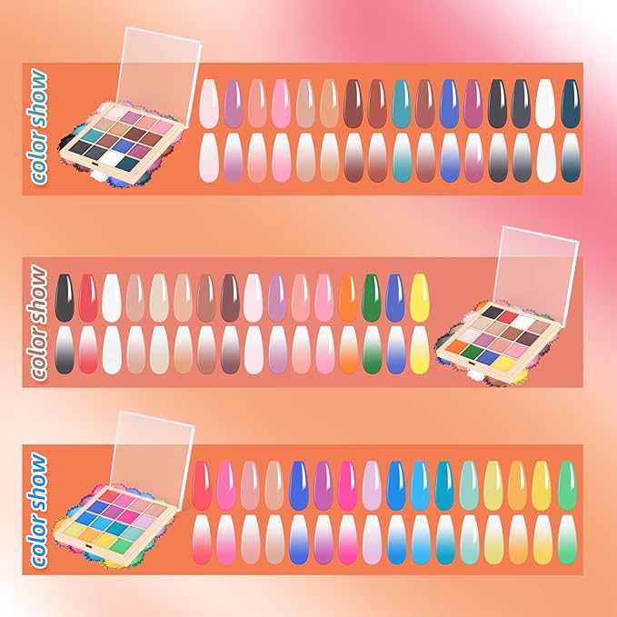 Nail Pigment Powder Palette Set, 16 Colors Ombre Nail Powder Palette with 100pcs Sponges & Tweezers French Aura Nails Ombre Nail Brush Nail Long-lasting Manicure Art DIY Accessories 07 Set