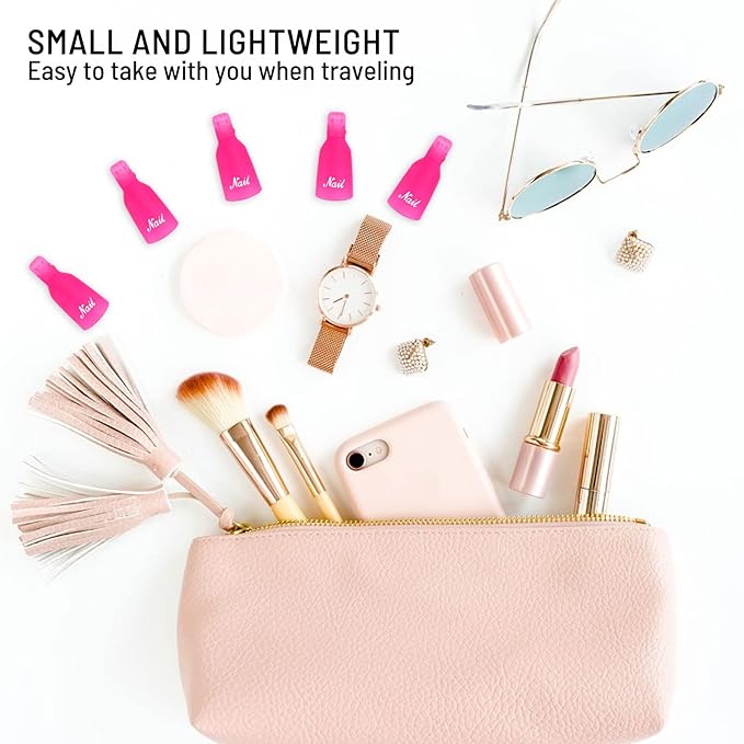 (purple) 10Pcs Plastic Acrylic Nail Art Soak Off Cap Clip UV Gel Polish Remover Wrap Tool Gel Nail Polish Remover Clips for Fingernail Removal Soak Off Clips Wrap Cleaner Cap Clip