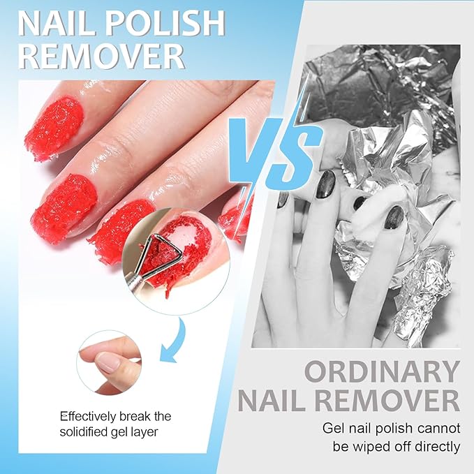 Quick Gel Nail Polish Remover, Easy Remove Gel Polish in 3 Minutes, No Need Soaking or Wrapping, Gel Remover for Nails 15ml (6PCS Remover)