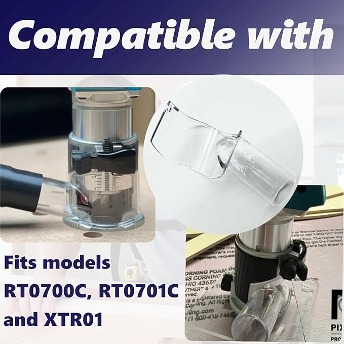 1 PC Trim Router Nozzle Vacuum Dust Extracting Attachment 195559-1 Replacement for 1-1/4 HP Compact Router model RT0701C,Dust Extraction Adapter