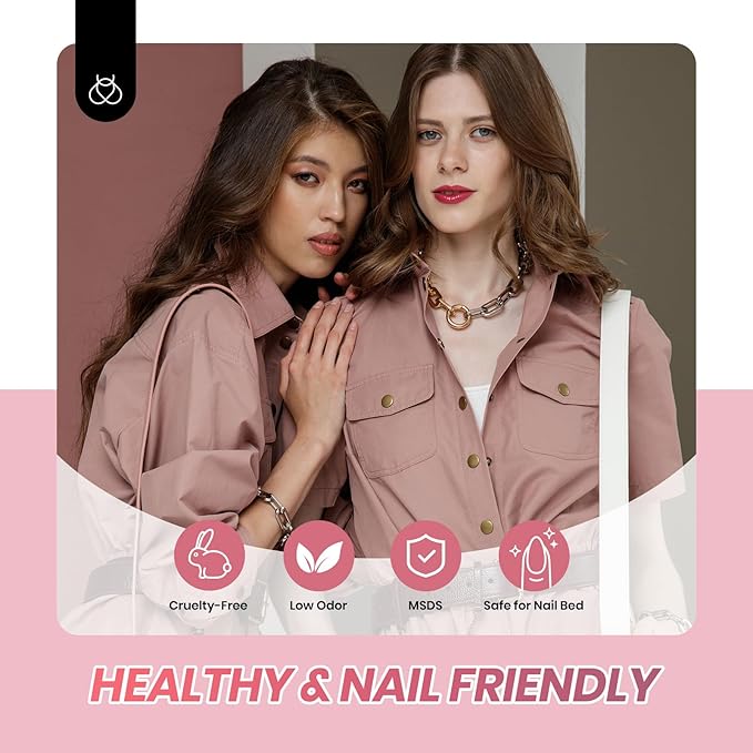 Beetles Jelly Gel Nail Polish Set - 6 Colors Neutral Sheer Nude Pink Brown Gel Polish Kit Soak off UV Nail Concealer Fall Gel Understated Grace French Nail Art Salon DIY Gift for Women