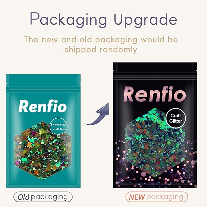 Renfio Chameleon Chunky Glitter, Mixed Fine Powder Color Shift 1.75 Oz (50g) PET Flake Hexagon Purple Blue Glitters Sequin Resin Pigment Chip Dust for Slime Painting Craft Hair Body Beauty - Galaxy