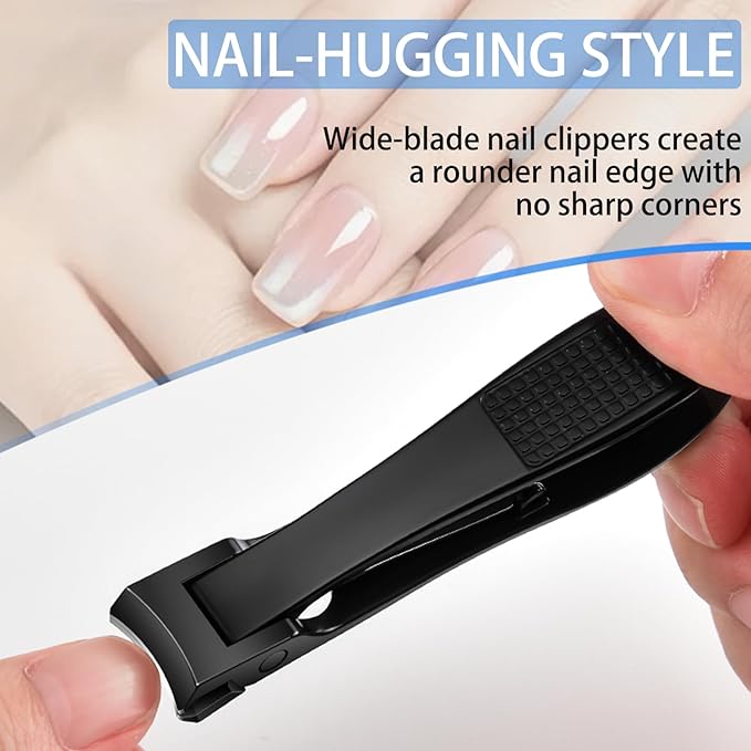 Toenail Clippers for Seniors Ingrown Thick Nails,Heavy Duty Super Sharp Podiatrist Wide Jaw Nail Clippers Set for Men Women,Large Nail Cutter Long Handle with Slanted Curved Blade,6PCS