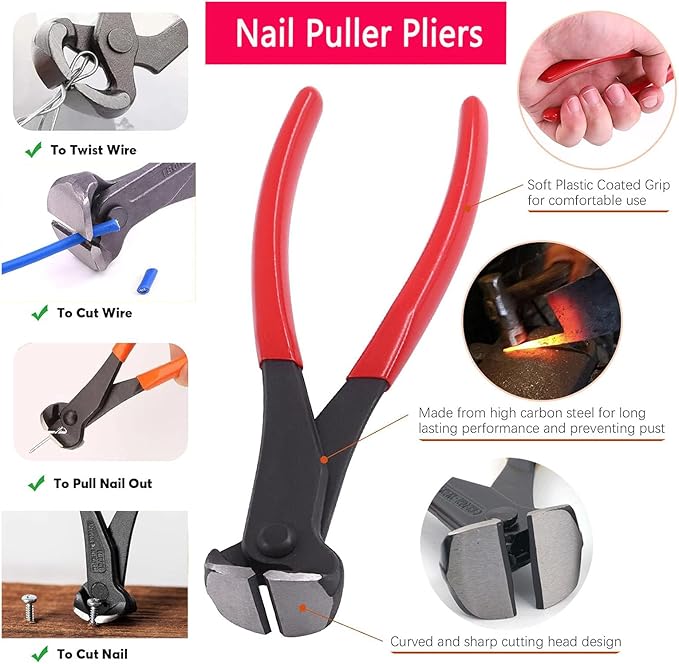 5pcs Upholstery Staple Remover Tool with Nail Puller Pliers Tack Puller Staple Puller, Nail Remover Tool for Furniture Floor Carpet Wall Wooden Case Photo Frame