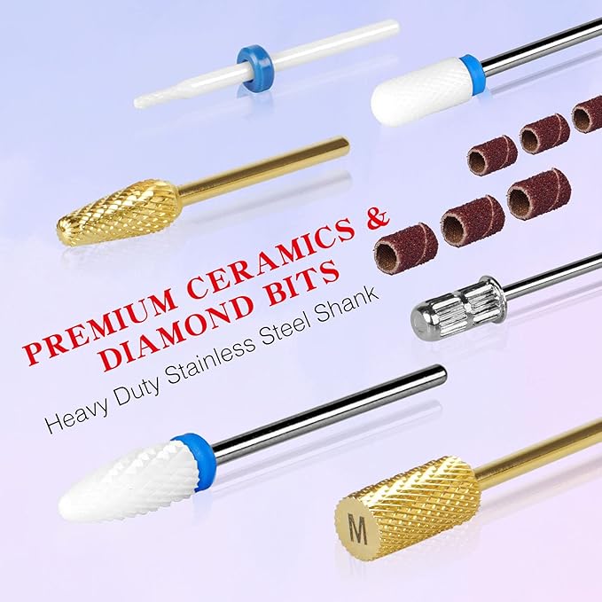 Professional Nail Drill Machine, IMENE 35,000RPM Portable Brushless Nail Drills Rechargeable E-File Nails Drill Perfect for Acrylic, Gel, Natural Nails (Black)