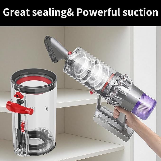 Dust Bin Replacement Parts,For V11 V15 SV14 SV15 SV22 Detect Slim, Vacuum Cleaner Canister Bin Accessories Part,Clear Bin Attachments Can Hold Animal Pet Hair