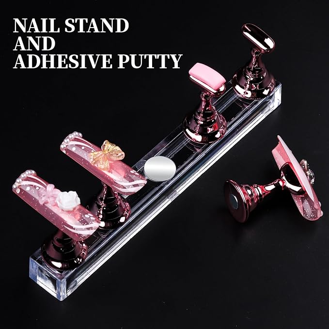 Teenitor 600 Pcs Clear Coffin Nail Tips, Acrylic Nail Kit, Clear Press On Nails, Long Fake Nails Coffin Nail Tips Full Cover, Acrylic Nail Clipper Nail Stand for Nail Extensions