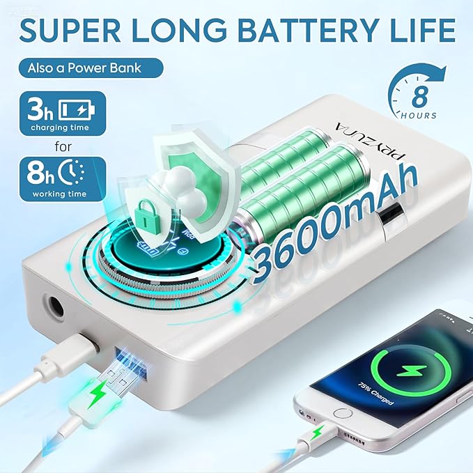 Professional Electric Nail Drill File 45000RPM, Cordless Nail E-File Machine with 7 Drill Bits, 56 Sanding Bands & Base, Portable Rechargeable Nail Drills for Acrylic Nails Gel Polishing (White)