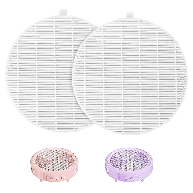 2 Pack Dust Collector Filter Replacement Compatible with Melody Susie, White Nail Dust Collectors Filter for Home and Nail Salons, Reusable Dusts Collectors Match with Dusts Collector Nails Tech Tool
