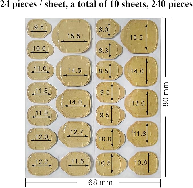 Nail Adhesive Tabs, Sticky Tabs for Nails, Strong Nail Glue for Press On Nails, Waterproof Stickers (10 Sheets (240 pcs))