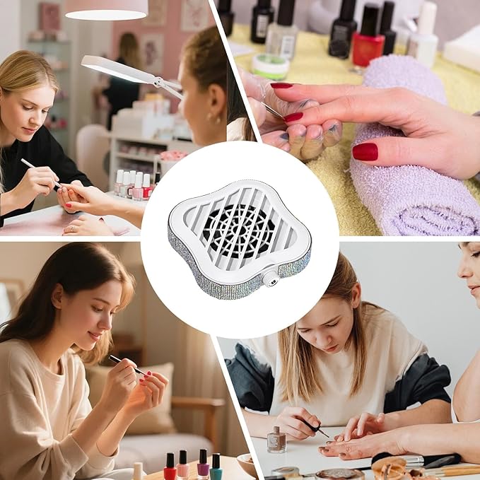 Dust Collector for Nails | Powerful Low Noise Cleaner,Adjustable Suction Power Nail Fan Dust Collector with 10 Filters,for Salon Desk Table Room Manicure Beginner Professional