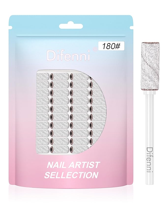 Small Sanding Bands Nail Drill Bits,100 Pcs Sanding Bands for Nail Drill with 3.1mm Mandrel Bit 180 Fine Grit Nail File for Acrylic Nails Gel Removing Shaping Manicures and Pedicure, Zebra