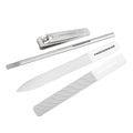Tweezerman Glass Manicure Set Includes Nail Clipper, Cuticle Pusher, Glass Nail File, and Nail Buffer