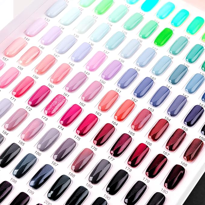 PINGEUI 2 Pack 308 Colors Nail Display Book, Nail Gel Polish Display Chart with 720 Nail Tips, Nail Color Sample Book Nail Gel Color Card Book, for Nail Salon