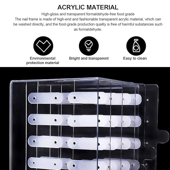 Nail Art Showing Display Stand, Transparent Acrylic Material Nail Art Tools Accessories Desktop Rack for Nail Beauty Salon