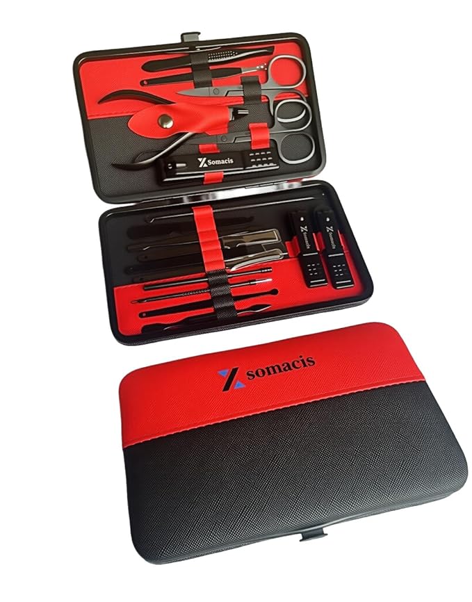 Manicure Set Professional Nail Clipper Kit-18pcs Stainless Steel Manicure&Pedicure Kit,Nail Care Tools Grooming kit with Luxurious Travel Case