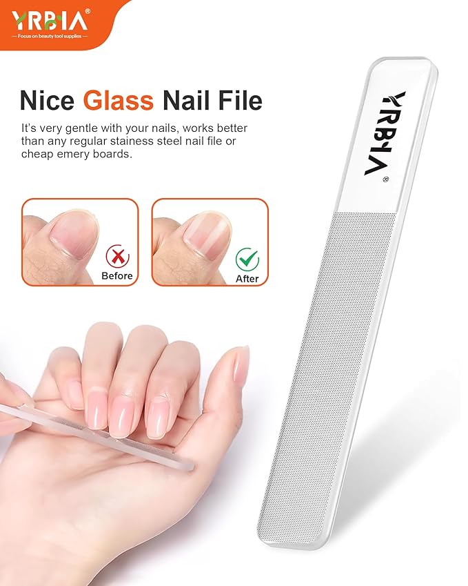 Nail Clippers with Glass Nail File, YRBIA Ultra Sharp Nail Clipper Set, Professional Fingernail & Toenail Clippers Nail Cutter for Men and Women (Black)