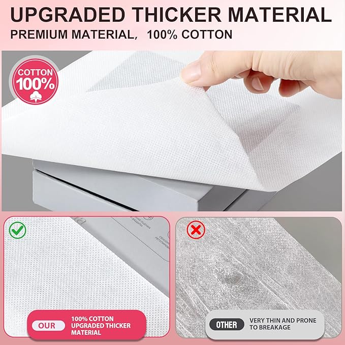 100 Sheet Disposable Nail Dust Collector Filter Paper, Thick Nail Tech Supplies Accessories for Home Salon by MoyRetty-White