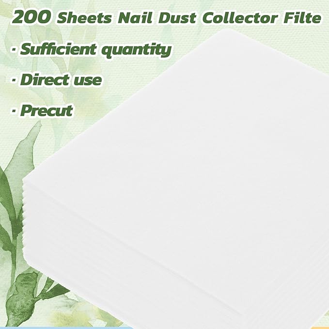 900 Sheets Nail Dust Collector Filter Paper, Disposable Dust Collector Sheet for Nails Tech Filter Sheet for Nail Vacuum Cleaner Supplies Nails Salon Accessories (White)
