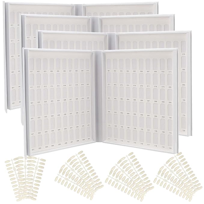 PINGEUI 4 Pack 120 Colors Nail Display Book, Nail Gel Polish Display Chart with 480 Nail Tips, Nail Color Sample Book Nail Gel Color Card Book, for Nail Salon