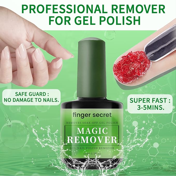 Nail Glue Remover & Gel Polish Remover Kit, 2 Pack Debonder for Press on Nails & 1 Bottle Gel Nail Polish Remover, Safe & Fast Acting for Acrylic Nails, Fake Nails, Nail Tips