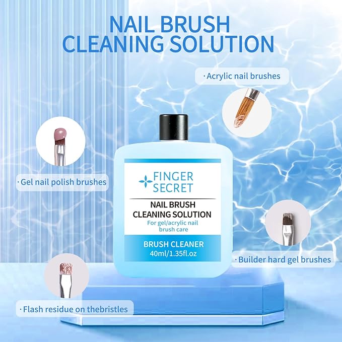 Nail Brush Cleaning Solution - 40ml Nail Art Brush Cleaner for Manicure Products,Nail Brush Cleaning Easily Better Used for Nail Art Design Nail Painting Brush