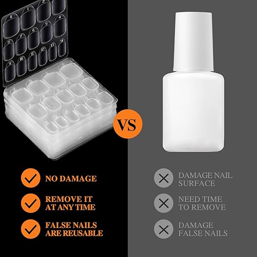 Teenitor 900pcs Nail Adhesive Tabs, 15 Sizes of Press on Nail Sticky Tabs, Nail Stickers for Press on Nails, Nail Tabs Nail Glue Stickers, 60 Sheets