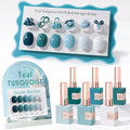Double Rhythm 6 Pcs 15 ML Gel Polish Set Same Color Same Bottle Soak Off Gel Polish Kit Nail Art Manicure Salon DIY at Home for Women (White Light Green Teal Blue Turquoise-T6-78)