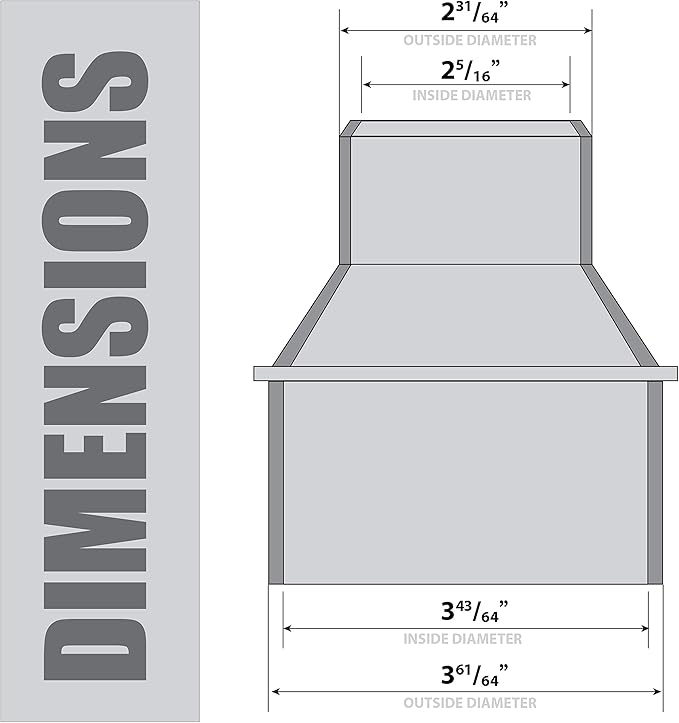 Fulton 4 Inch To 2-1/2 Inch Reducer, Shop Vacuum & Dust Collector Accessories, Hose to Hose Dust Collector Adapter Fitting For Port Connections on Larger Machinery