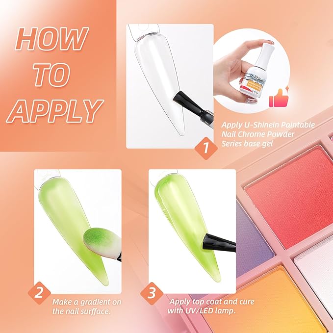 Nail Pigment Powder Palette Set, 16 Colors Ombre Nail Powder Palette with 100pcs Sponges & Tweezers French Aura Nails Ombre Nail Brush Nail Long-lasting Manicure Art DIY Accessories