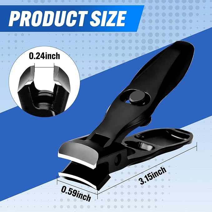German Nail Clippers, Premium Stainless Steel Wide Jaw Anti Splash Design,Ultra Sharp Heavy Duty Clippers with Ergonomic Lever,Perfect for Men,Women, and Seniors(4 Pack)