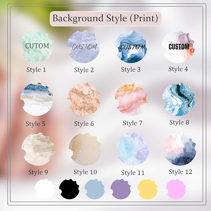 2Pcs Custom Nail Picture Props Personalized Logo Nail Tech Decor Acrylic Nailfie Disk with Social Media Salon Nail Display Stand Nail Polish Display Gifts for Nail Artist (Round)