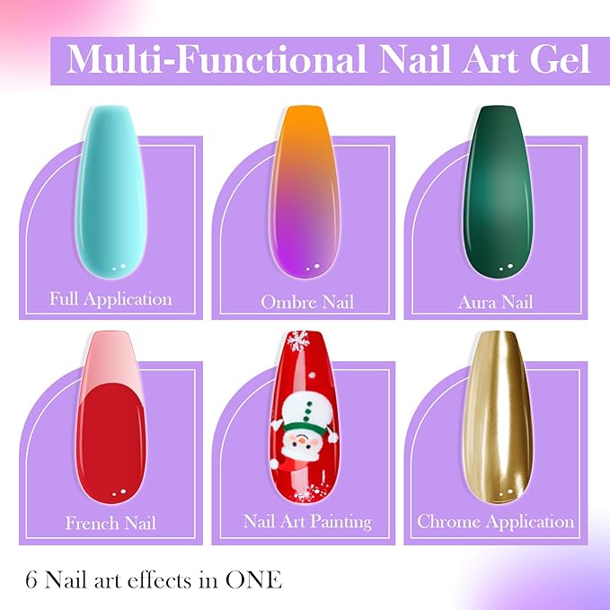 Gradient Painting Gel, 24 Bright Glitter Gold&Silver Black&White Pearlescent Colors Ombre Gel Nail Polish for Light Pigment Pat Nail Gel Kit French Manicure No-wipe DIY Nail Art Soak of UV C