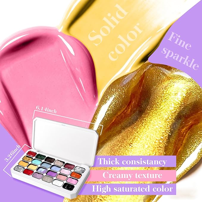 Gradient Painting Gel, 24 Bright Glitter Gold&Silver Black&White Pearlescent Colors Ombre Gel Nail Polish for Light Pigment Pat Nail Gel Kit French Manicure No-wipe DIY Nail Art Soak of UV C