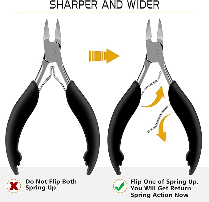 Toe Nail Clipper for Ingrown or Thick Nails- Toenails Trimmer and Professional Podiatrist Toenail Nipper for Seniors with Surgical Stainless Steel Super Sharp Blades Lighter Soft Handle