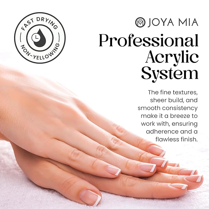 Joya Mia Acrylic Powder for Nails, MMA-Free, Super Adhesion Professional Powder for Flawless & Long-Lasting Nail Enhancements, Easy Application, Vibrant & Stunning Colors - Topaz Pink, 1 oz