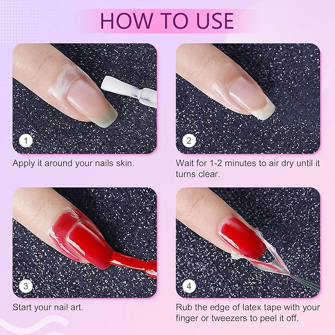 SAVILAND Gel Polish Liquid Latex for Nails: 15ML Nail Latex Peel Off Nail Polish Barrier Cuticle Guard Protector for Airbrush Nail Art Liquid Latex with Tweezers Home DIY Nail Art Salon for Women